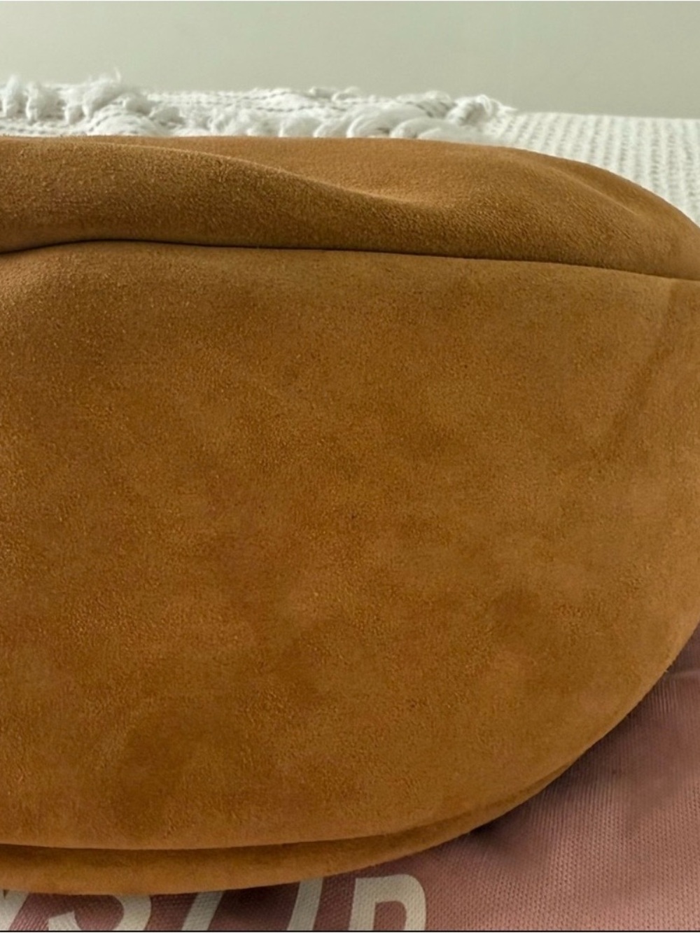 Brand New!! Mansur Gavriel Half Moon Suede Crossbody Bag in Caramel; NWT $695 - Picture 4 of 15